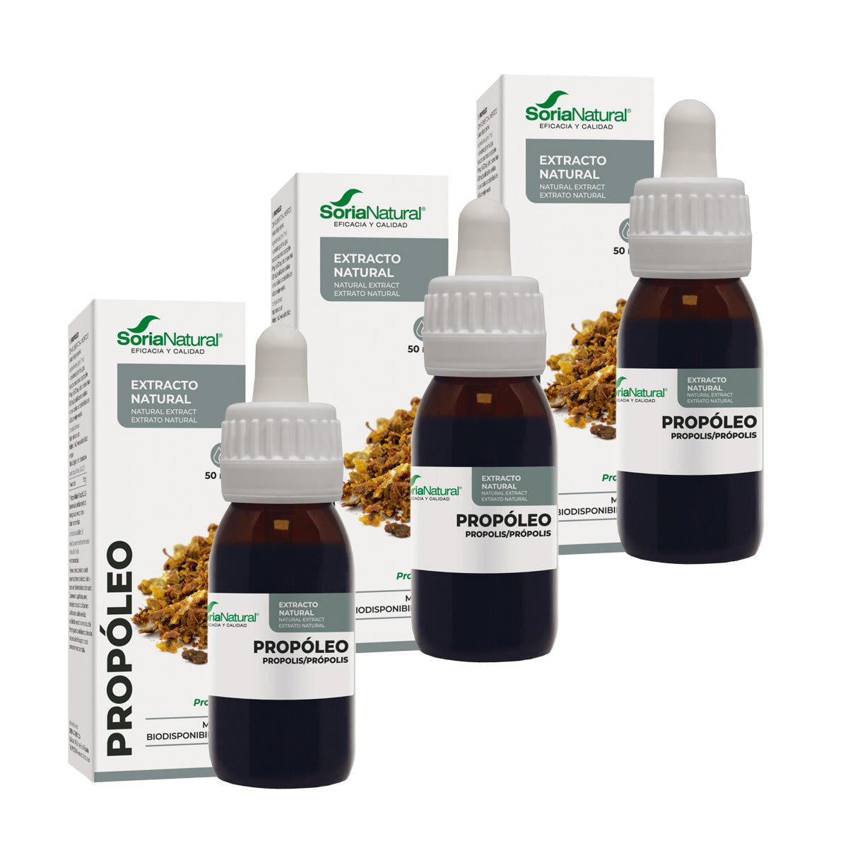 Pakket van 3 Propolis-extract XXI Soria Natural 50 ml