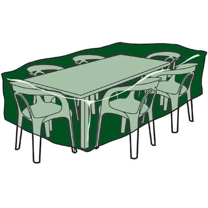 Funda rectangular cubre mesas y sillas de poliéster 225 x 143 x 90 cm