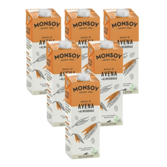 6er-Packung Monsoy 1L Bio-Hafer-Mandel-Getränk