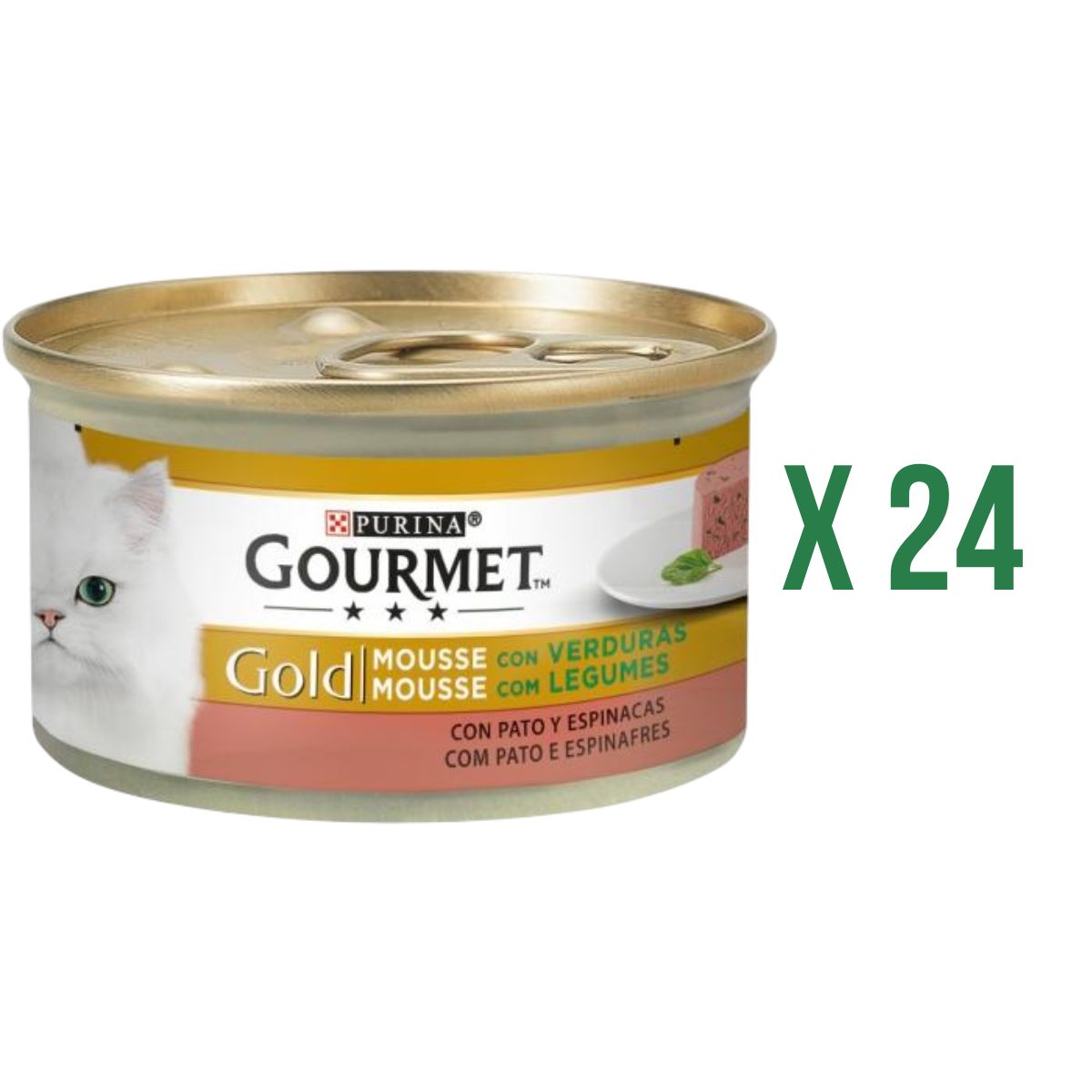 Confezione da 24 x GOURMET GOLD Mousse Cibo umido Anatra&Spinaci 85 g