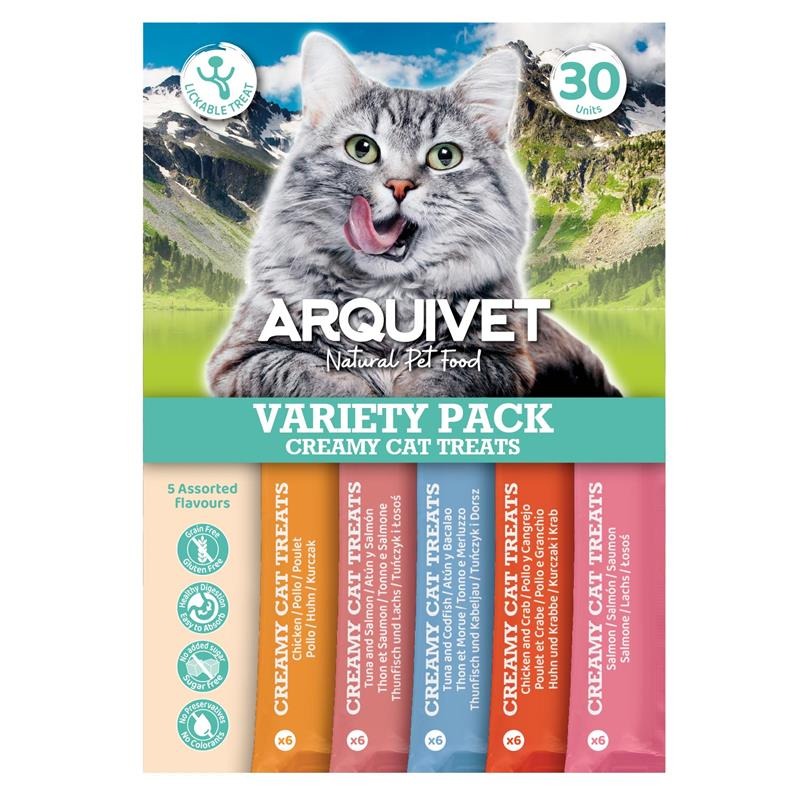 Creamy Cat Treats Cremiger Snack Variety Pack Arquivet 30 Stück