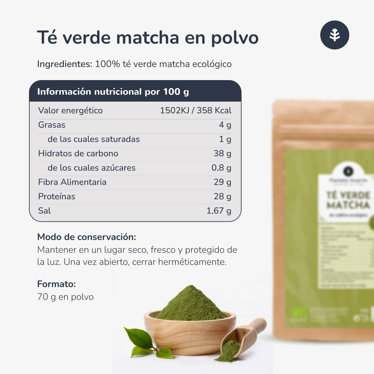 6xPack Matcha-Tee-Pulver ECO Planet Orchard 70 g