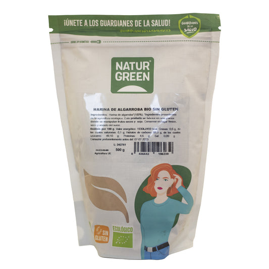 Glutenfri ekologisk johannesbrödmjöl NaturGreen 500 g