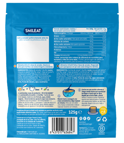 Mélange pour pancakes à l'avoine complète et aux myrtilles ECO Smileat 125 g