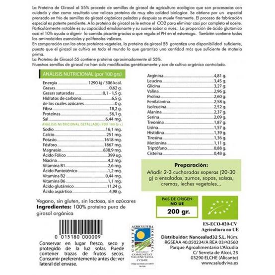 Sonnenblumenprotein ECO Salud Viva (55 %) 200 g