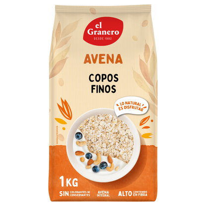 Miękkie płatki owsiane pełnoziarniste El Granero 1 kg
