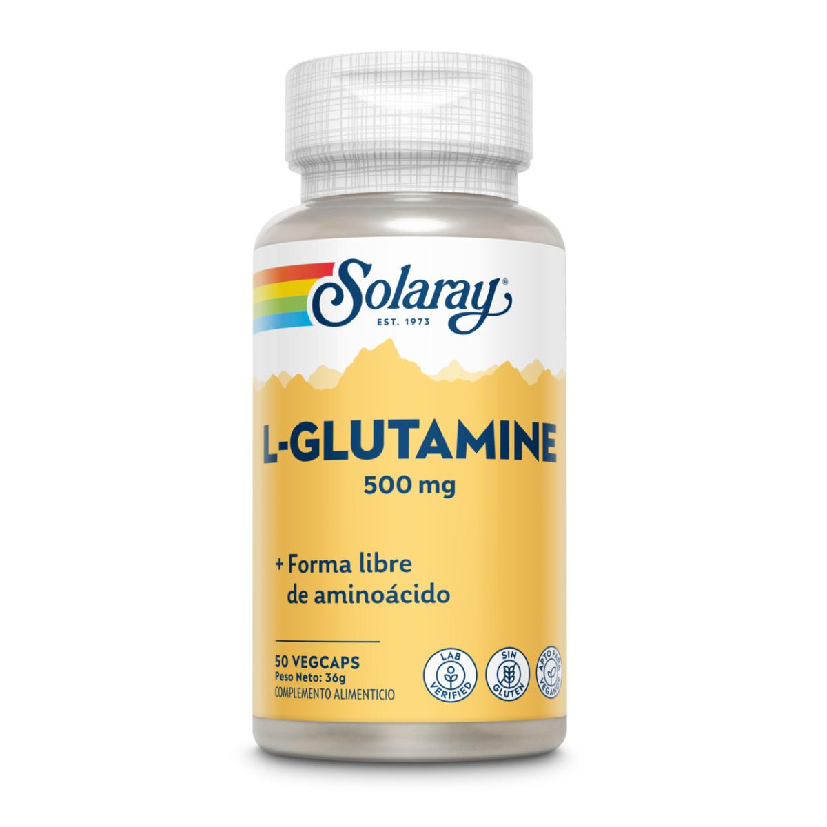 L-Glutamine 500 mg Solaray, 50 gélules