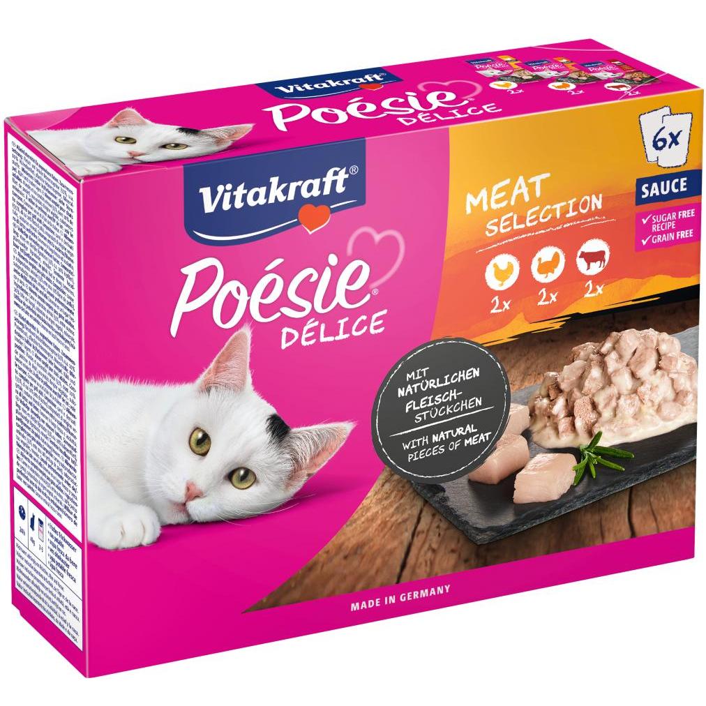 Vitakraft Multipack Poésie Deli Meat Sauce 6 x 85 g Wet cat food in sauce