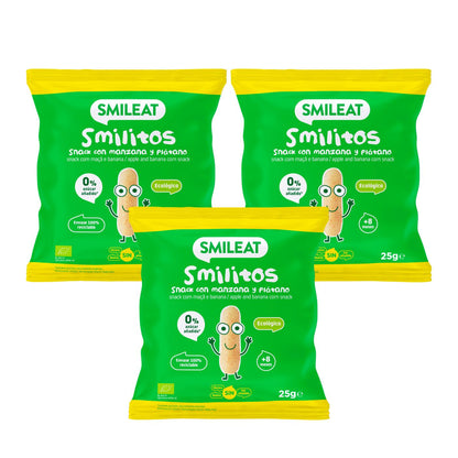 3er-Pack Smilitos mit Apfel- und Bananengeschmack Smileat  25 g