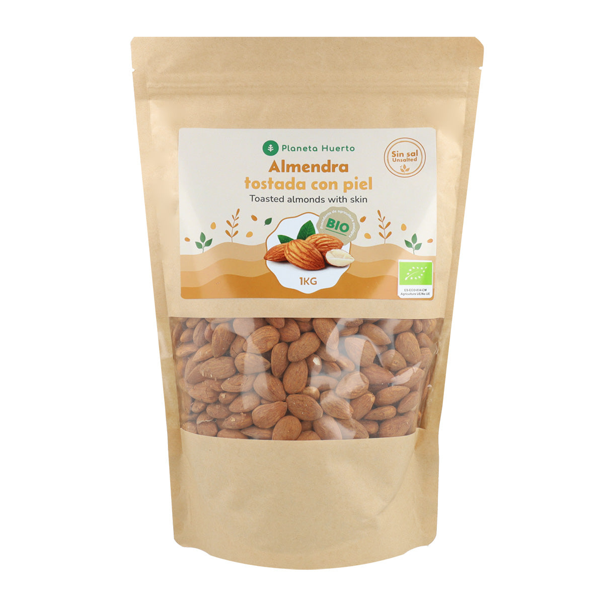 Roasted almonds with skin ECO Planeta Huerto 1 kg