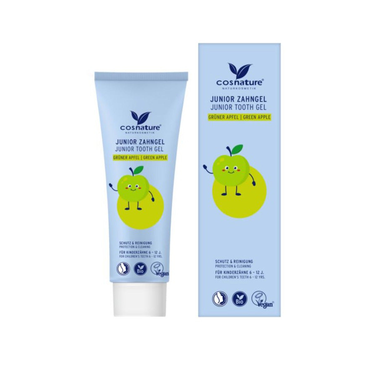 Pasta do zębów dla dzieci z fluorem i smakiem zielonego jabłka, Cosnature 75 ml