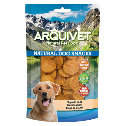 Natuurlijke snack voor honden Kipchips  Arquivet  100 g