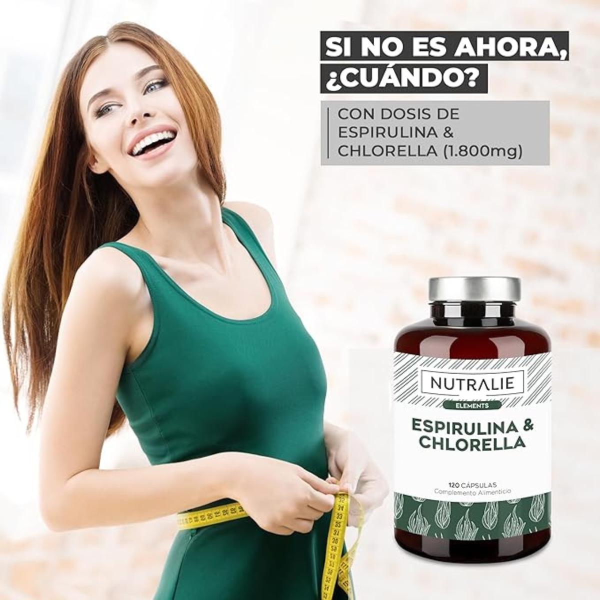Nutralie Spirulina & Chlorella 1800 mg energii i siły 180 kapsułek