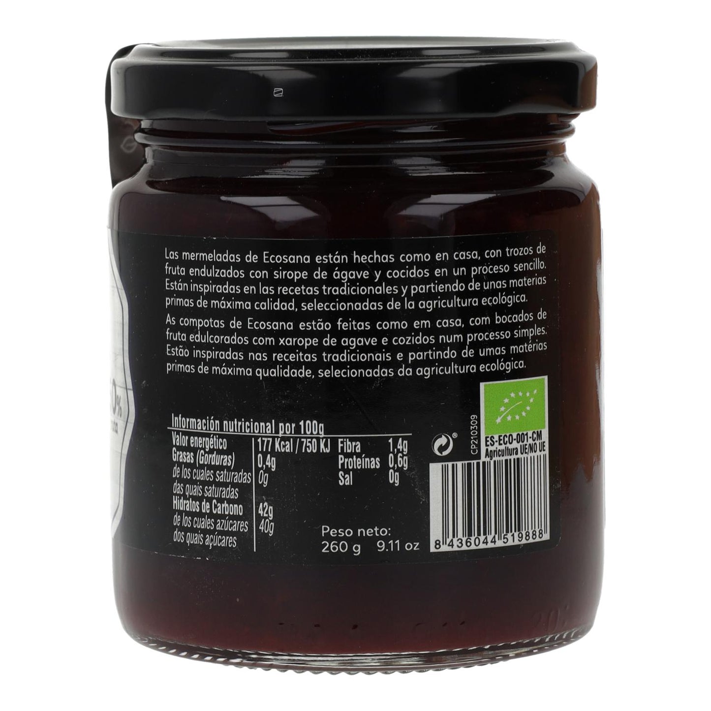 Ecosana Bio-Brombeermarmelade Extra, zuckerfrei, 260 g