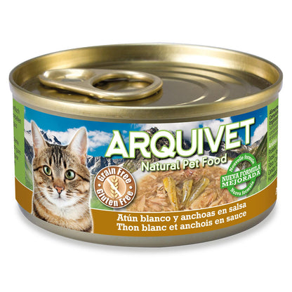 White tuna and anchovies in sauce Arquivet 80 g Wet cat food