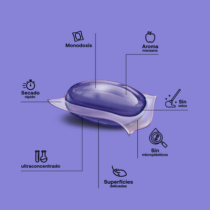 Nettoyant pour sols écologique, pH neutre, sachet souple de 20 capsules