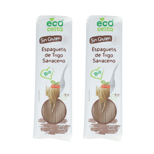 2er-Pack Ecocesta Bio-Buchweizenspaghetti, glutenfrei, 500 g