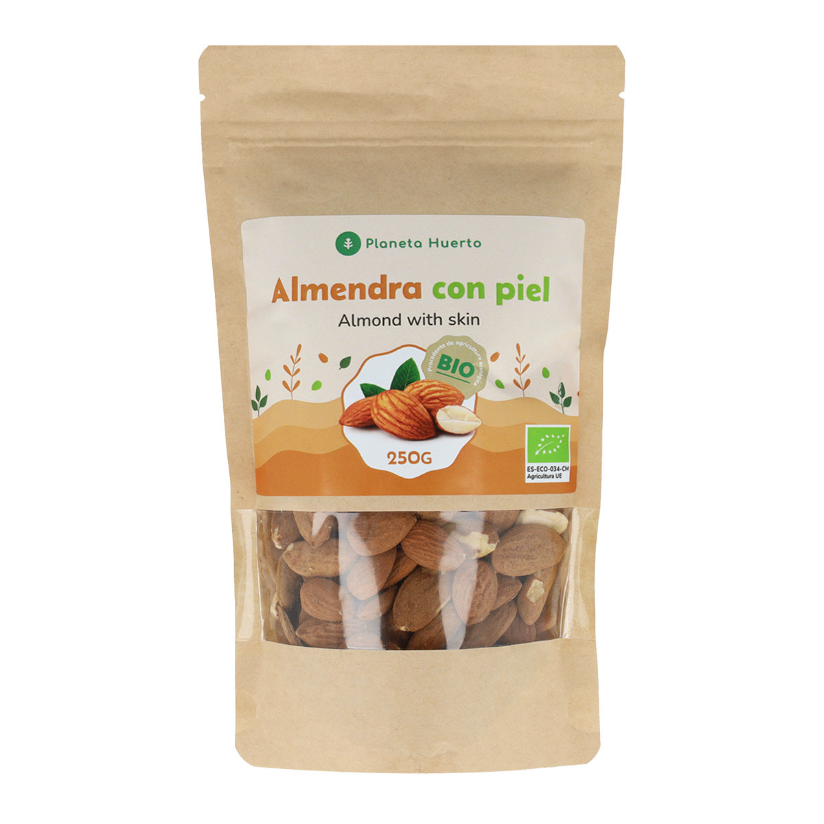 Natural almonds with skin ECO Planeta Huerto 250 g