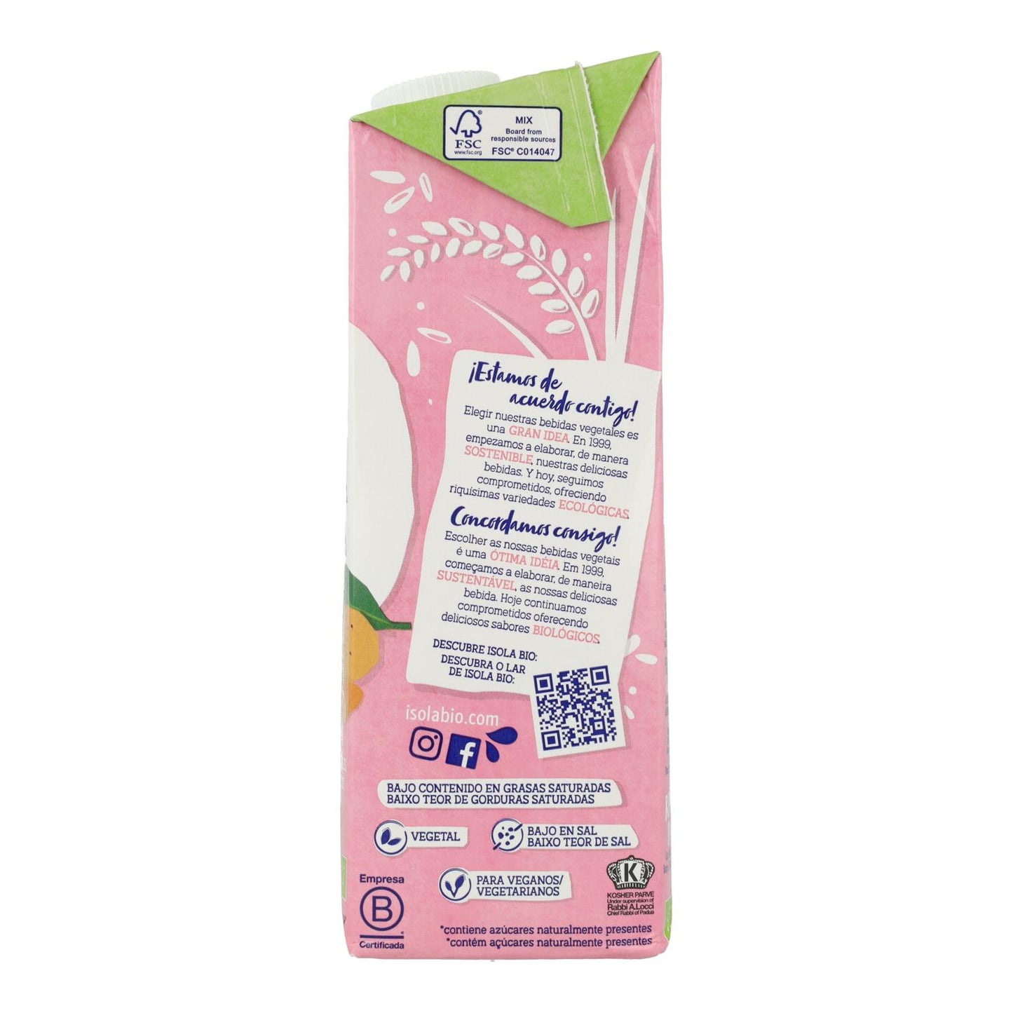 Bio-Reis- und Mandeldrink Isola BIO 1 l