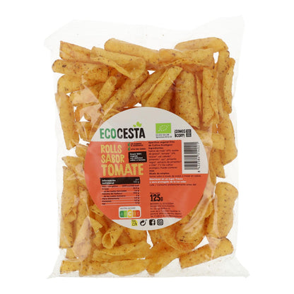 Nachos Bioroll'S con pomodoro biologico, 125 g Ecocesta