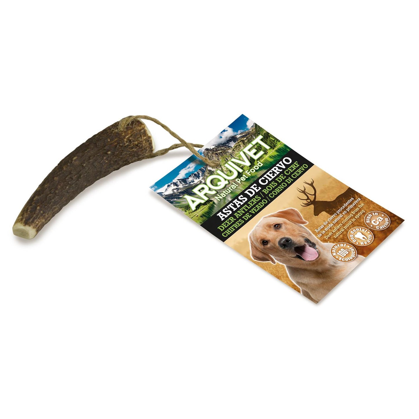 Hertengewei Natuurlijke bijtring voor honden  Arquivet  S  15-39 g