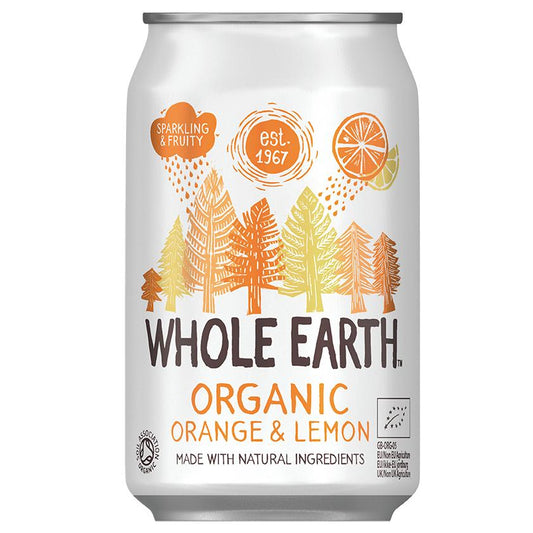 Boisson rafraîchissante bio orange et citron Whole Earth 330 ml
