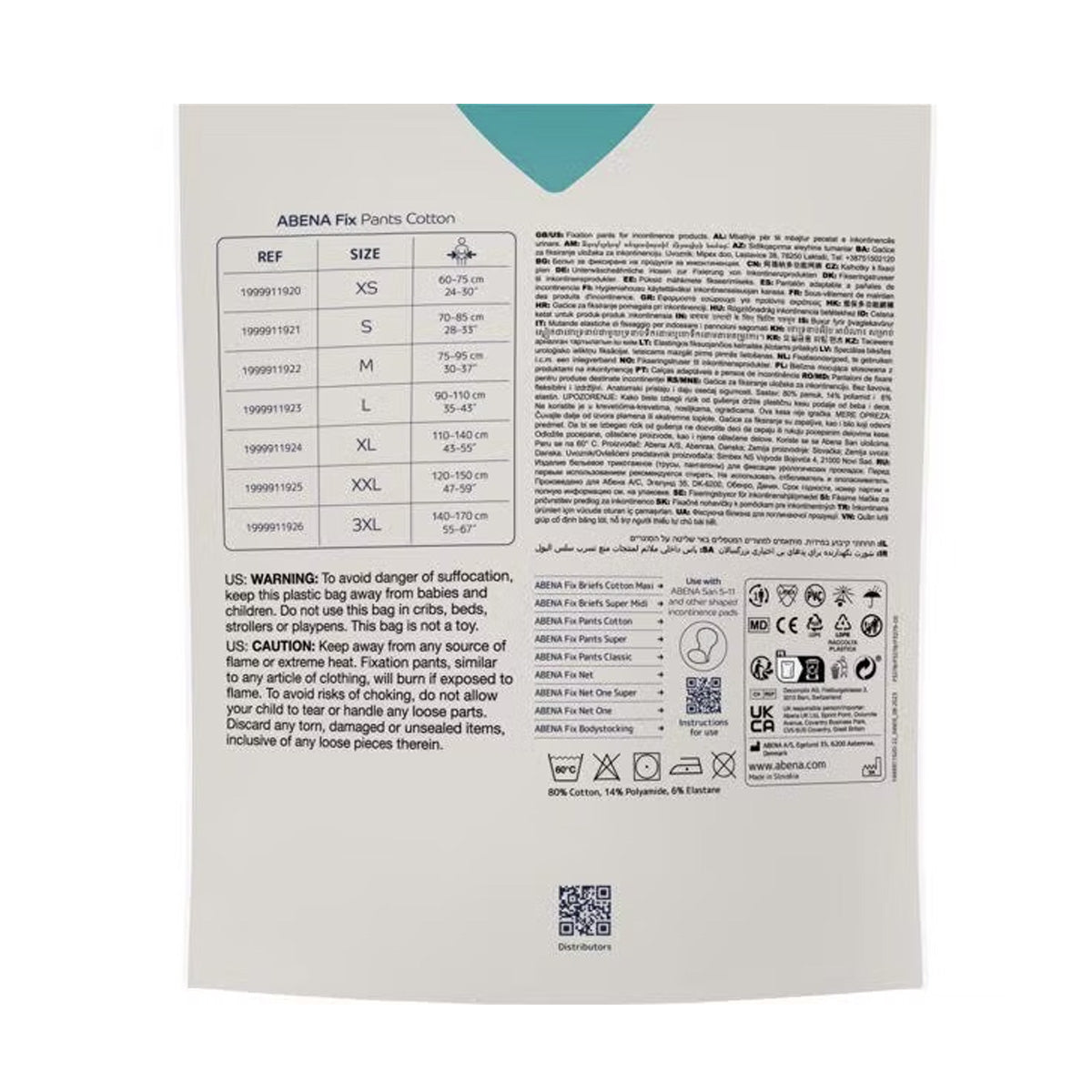Fix Pants Cotton incontinenza Abena Taglia XXL 3 pezzi