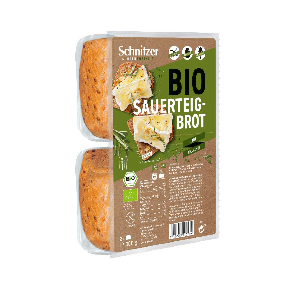 Bio-glutenfreies rustikales Amaranth-Schnitzelbrot (500 g)