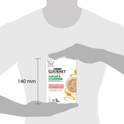 11er-Pack GOURMET Nature's Creations Exquisiter flüssiger Snack-Püree mit Lachs und Karotten 5 x 10 g