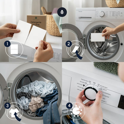 5-pack ekologiska tvätt- och sköljmedelstabs Planeta Huerto 200 tvättar