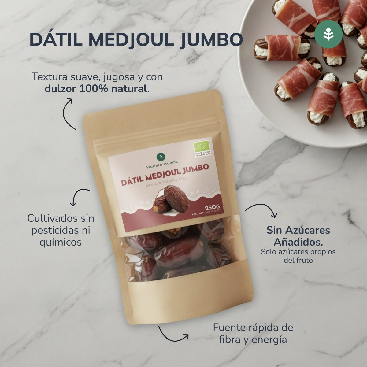 Bio-Jumbo-Medjoul-Datteln von Planeta Huerto 500 g