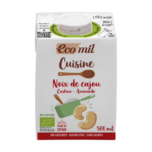 Crème végétale à la noix de cajou sans sucre Bio Cuisine Ecomil 500 ml