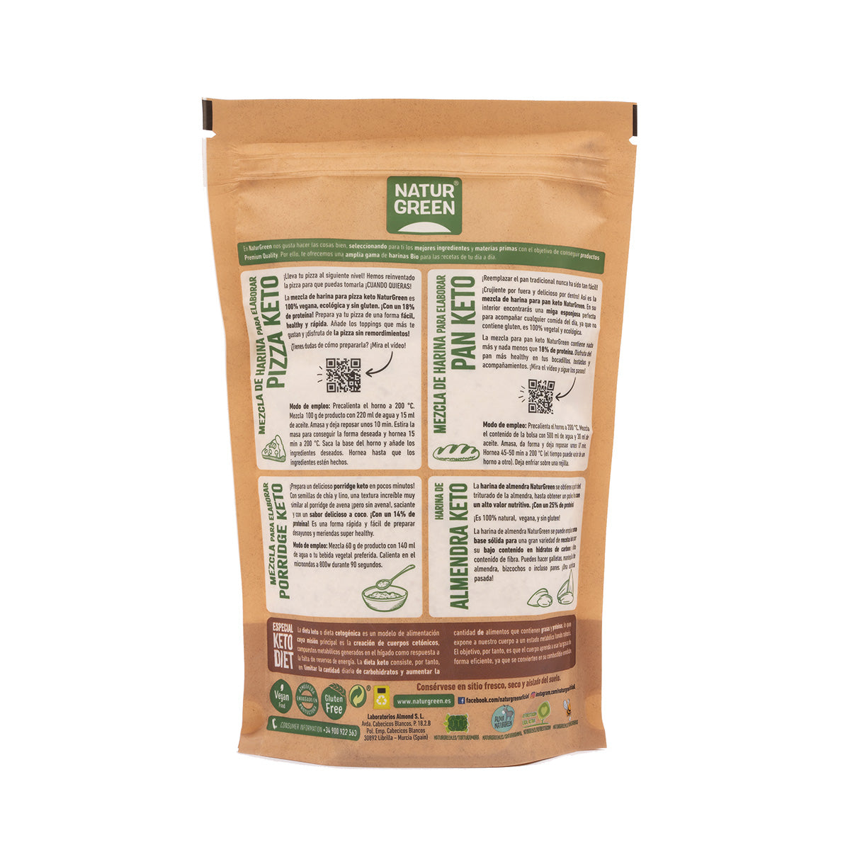 NaturGreen Glutenfreie Keto-Brotmehlmischung 400 g