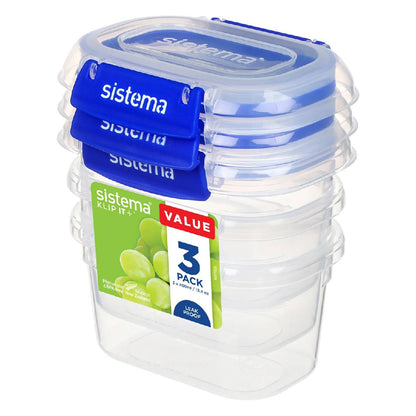 Packung luftdichte Behälter Sistema Klip It+ 3x400 ml
