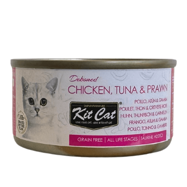 Kit Cat Lata Toppers - Pollo, Atún & Gamba 80 g Comida húmeda para gatos