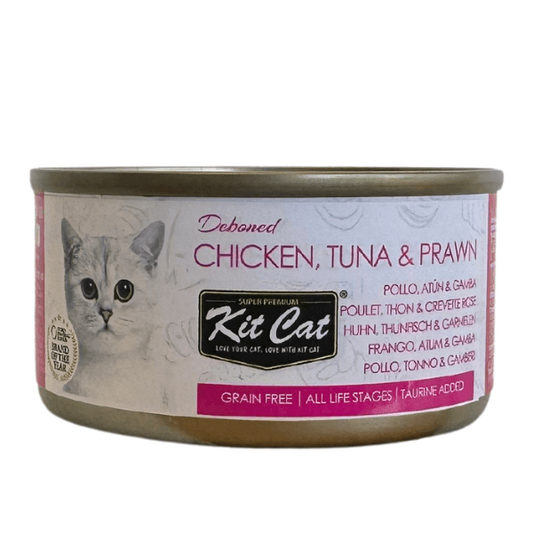 Kit Cat Lata Toppers - Pollo, tonno e gamberetti 80 g Cibo umido per gatti