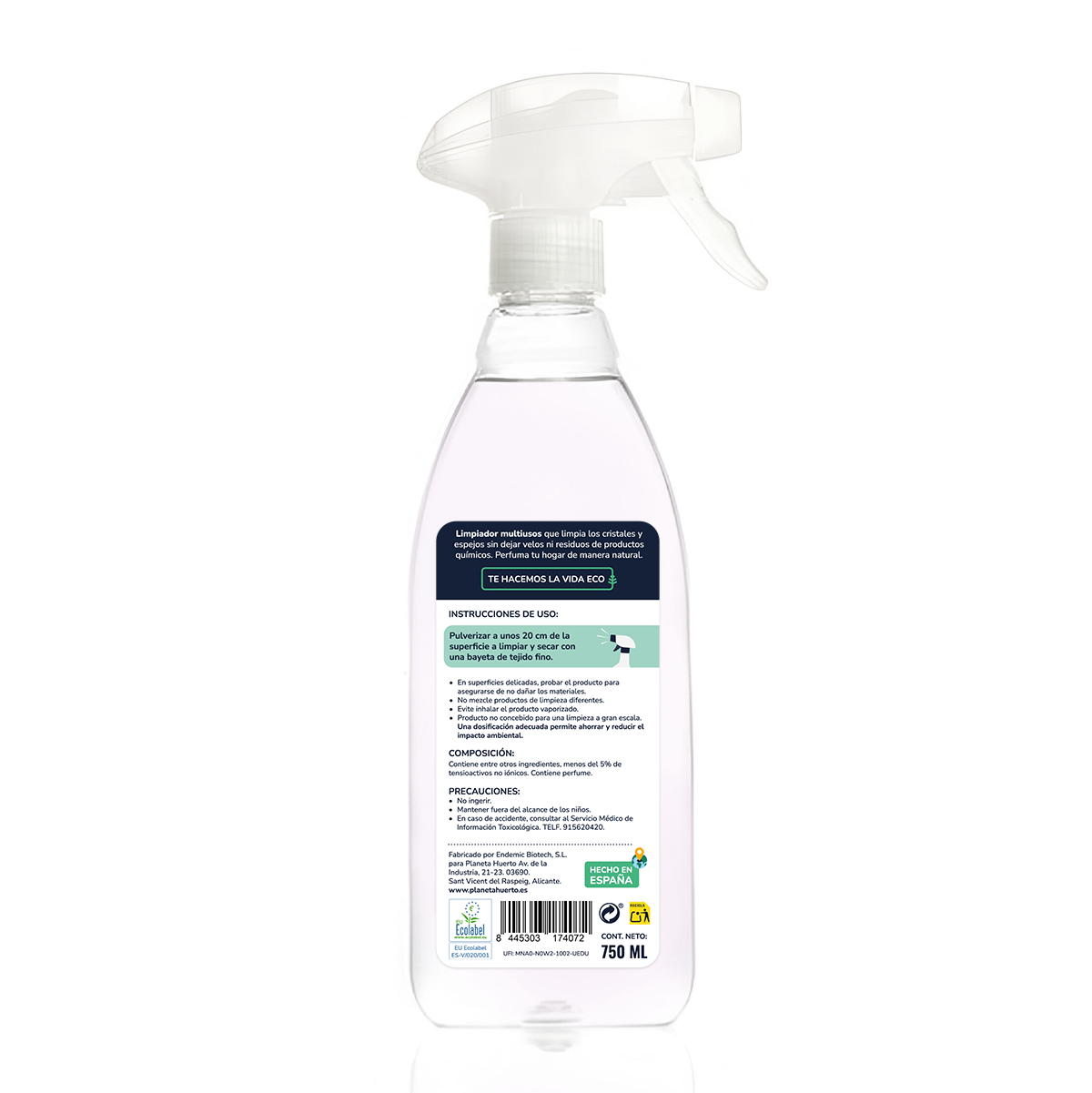 Pack 6xLimpiacristales Y Multiusos Eco Planeta Huerto 750ml
