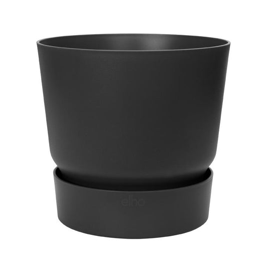 Greenville Elho Anthracite Plant Pot with Integrated Saucer 25 cm