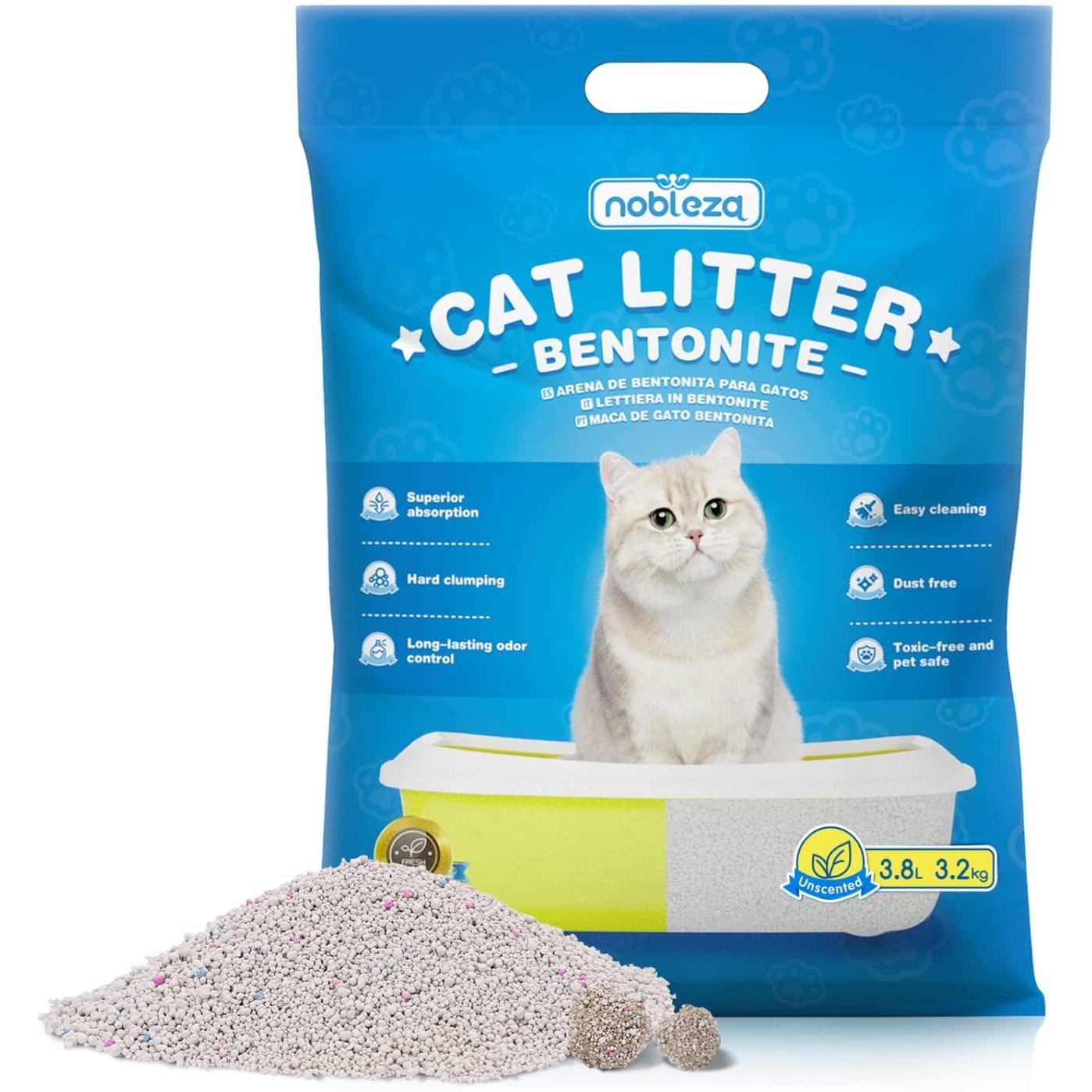 Bentoniet klontvormende kattenbakvulling met citroenaroma Nobleza 3,8 L