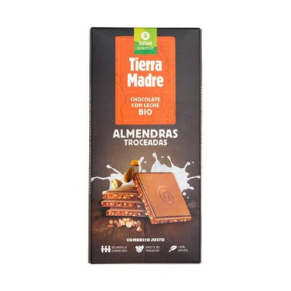 Tierra Madre organic milk chocolate bar with chopped almonds 100g