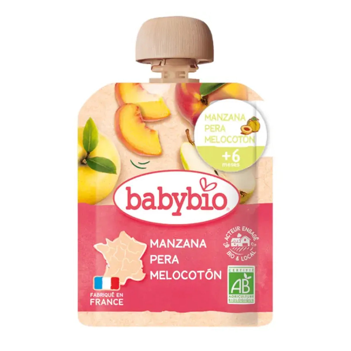 Pack mix de sachets de fruits bio (à partir de 6 mois), Babybio, 5 unités