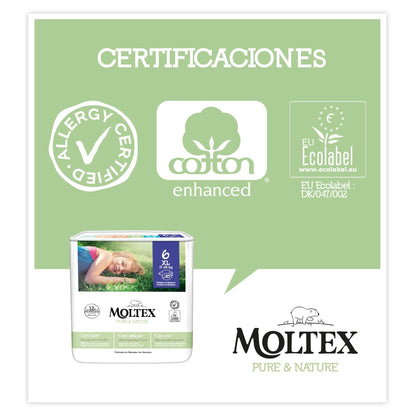 Couches Moltex Pure & Nature T6 (17-28 kg), 35 unités