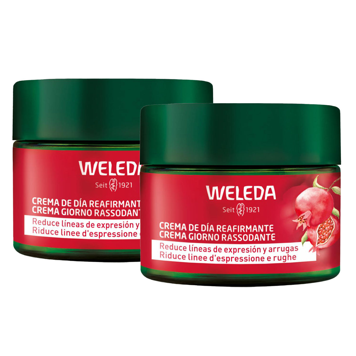 Pack 2x Crema de día reafirmante de granada y péptidos de maca Weleda 40 ml