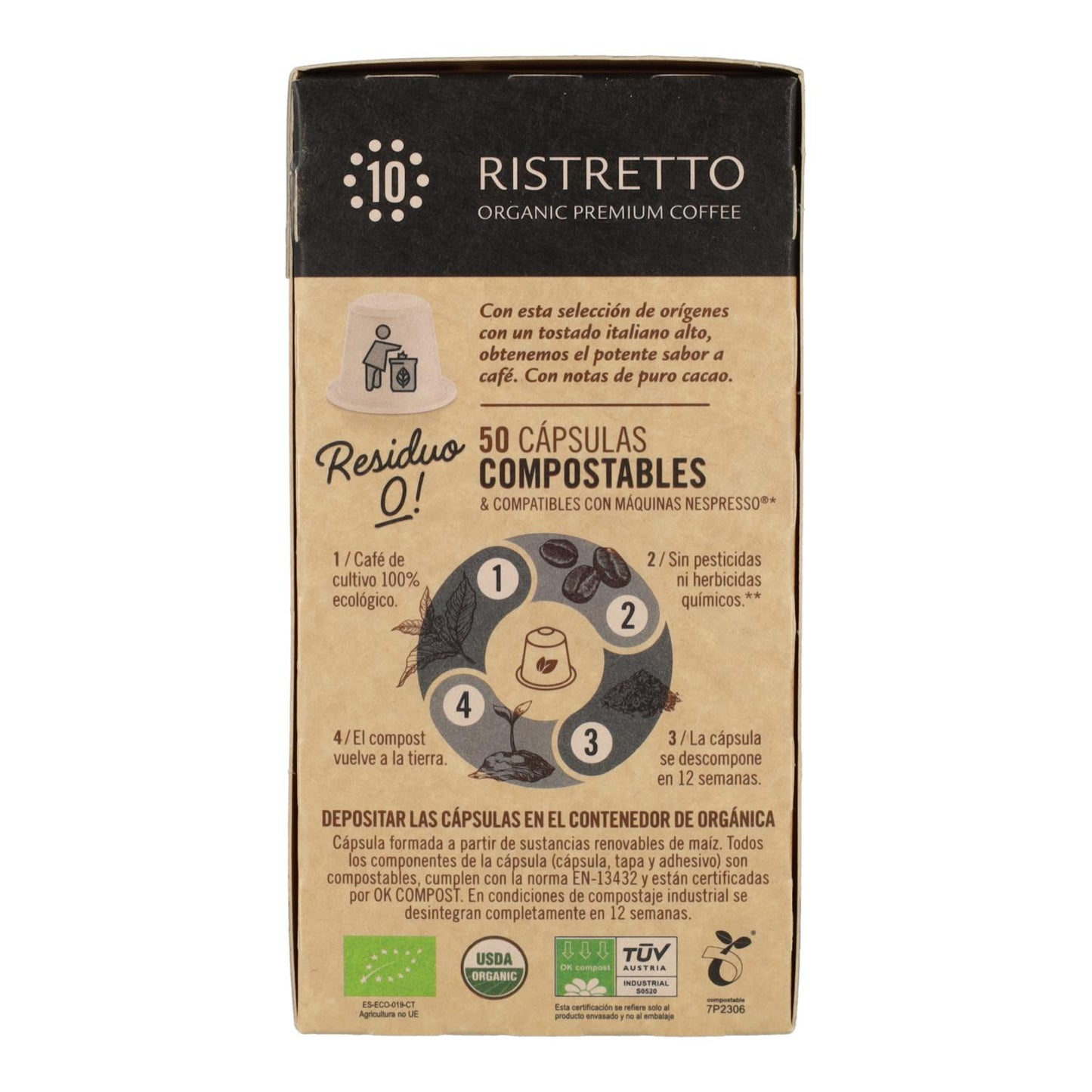 Kompostierbare Kapseln Ristretto Nespresso 50 Kapseln