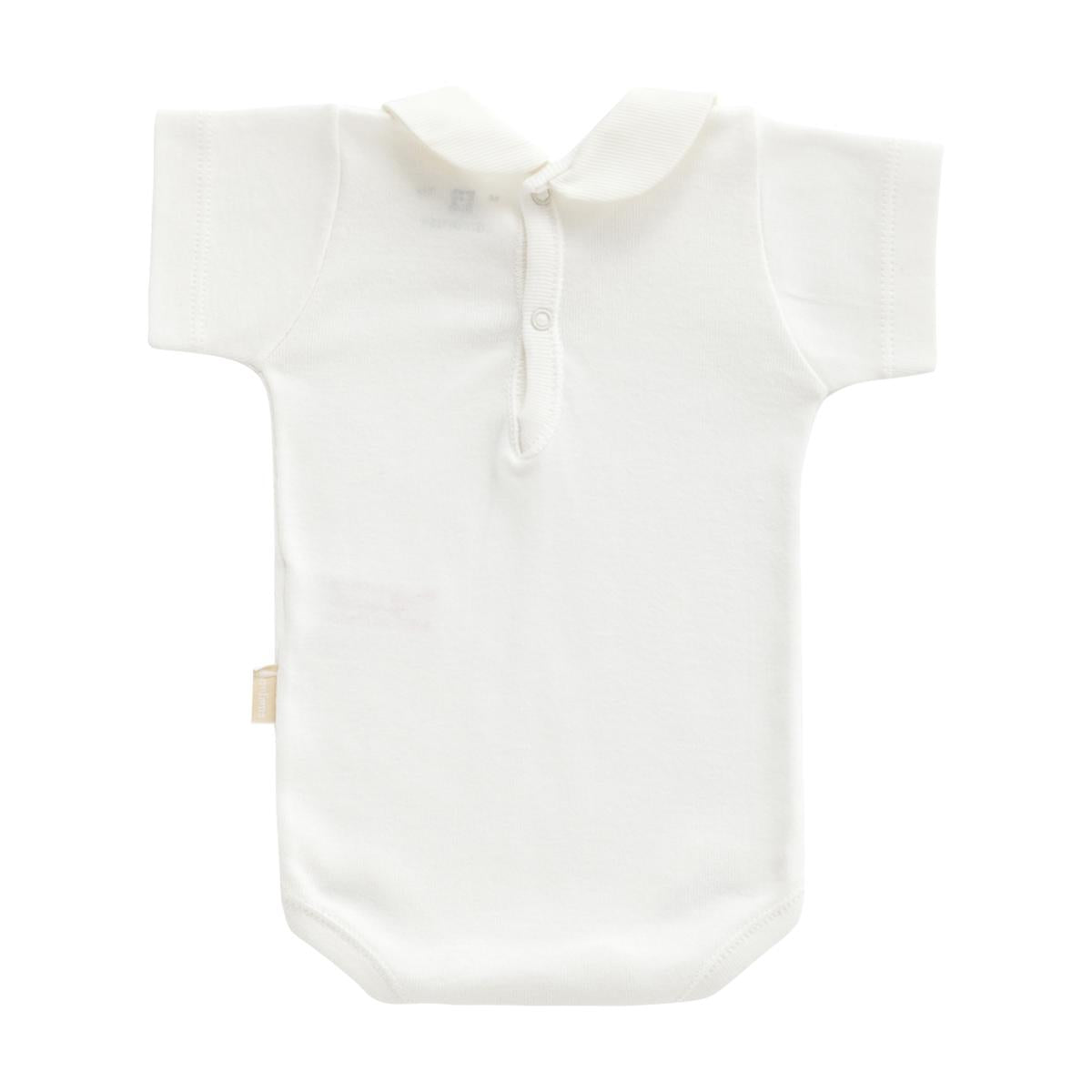 Body mit Kragen und kurzen Ärmeln, beige, Cambrass, Größe 3