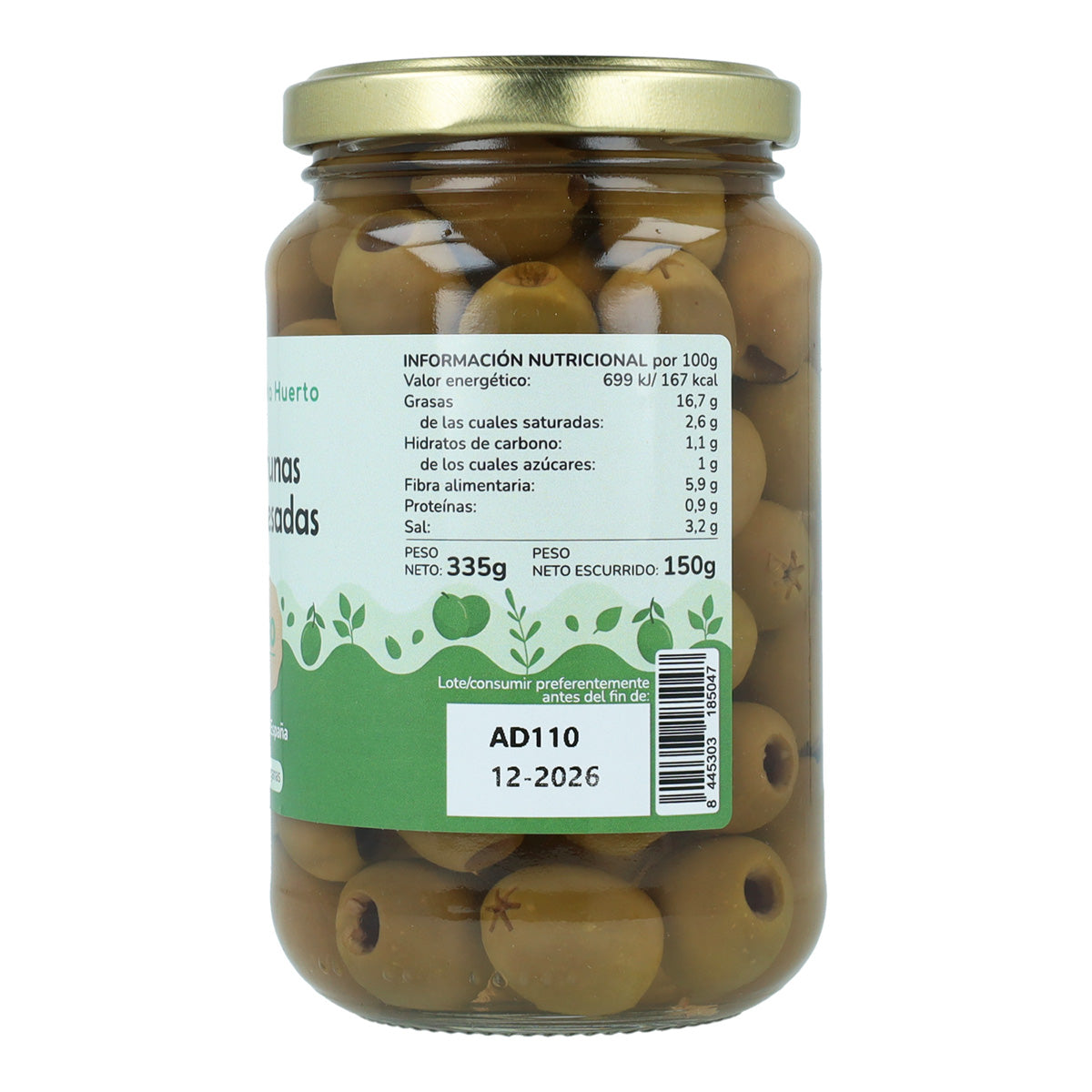 Lot de 12 olives dénoyautées Eco Planeta Huerto 335 g