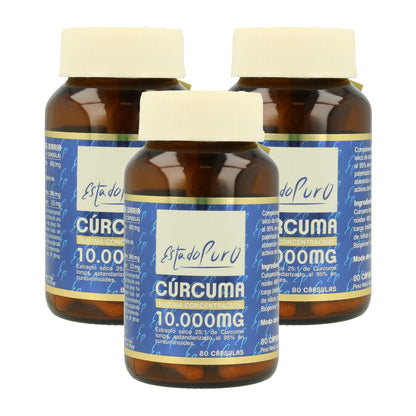 Confezione da 3x Stato Puro Curcuma Tongil  Formato risparmio 80 capsule