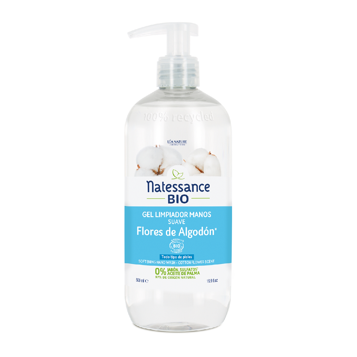 Sapone per le mani Flor de Algodón Natessance 500 ml