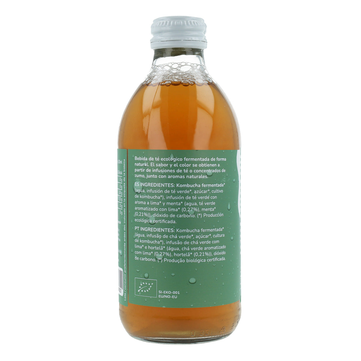 Pakket 12x Kombucha ECO groene thee en limoen Planeta Huerto 330 ml