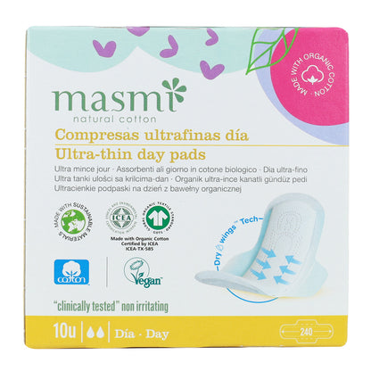 Masmi 100% katoenen maandverband met vleugels, dag 100 stuks